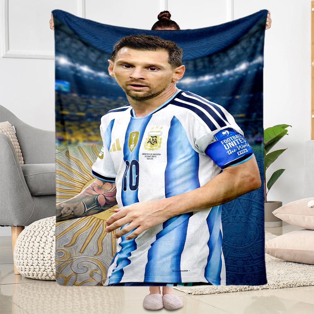 Messi 496 Blanket Ultra-Soft Suitable for Bed Picnics Office Chair All-Season Use Playful Design Gift for Travel Home Birthdays