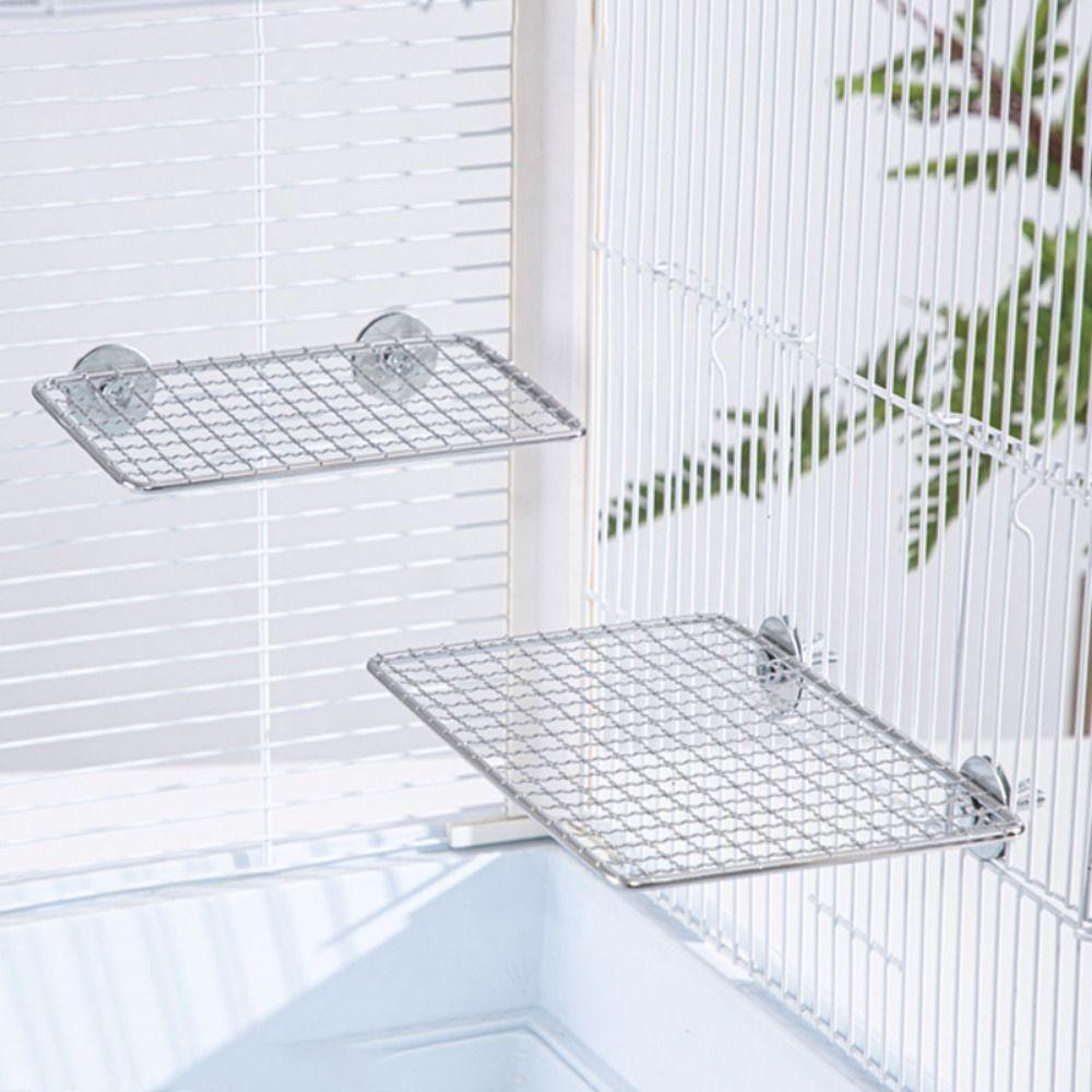 

Bite Resistant Parrot Steel Mesh Platform Parrot Resting Springboard For Pet Bird Parrot S срібний