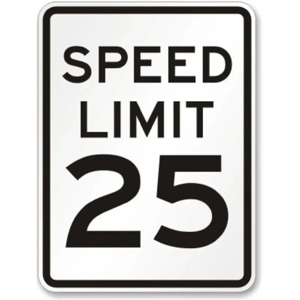 Aluminum Sign Speed Limit P00435 Weatherproof Reflective Outdoor Traffic 20x30cm