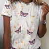 Summer Women's 3D Printed Crew Neck T-Shirt Fashion Versatile Trend Casual Breathable