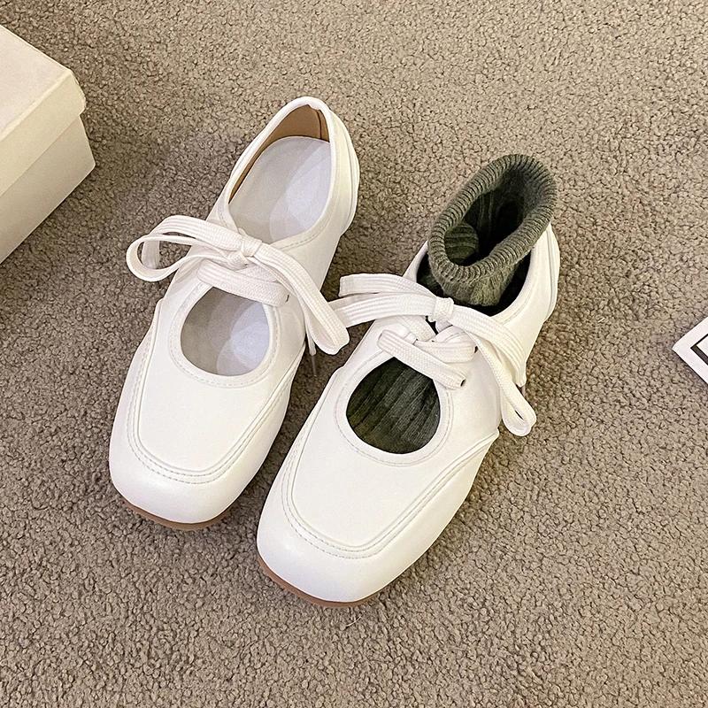 Flats Casual Shoes Women Sneakers Sandals Soft Leather Loafers Ballet 2025 Trend Brand Elegant Dress Lace Up Comfort