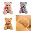 Plush Teddy Bear Toy With Rose Design For Birthday Gift For Teens And Adults