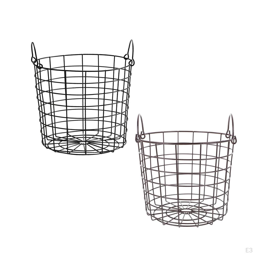 Iron Storage Basket 8.27inch X 7.87inch Laundry Hamper Container Multifunctional Bins