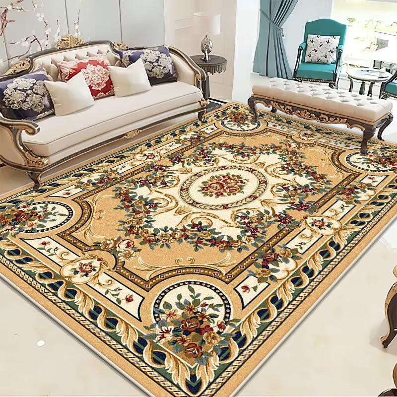 European Style Luxury Living Room Carpet Home Decoration Sofa Coffee Tables Non-slip Rug Bedroom Children Plush Soft Floor Mat