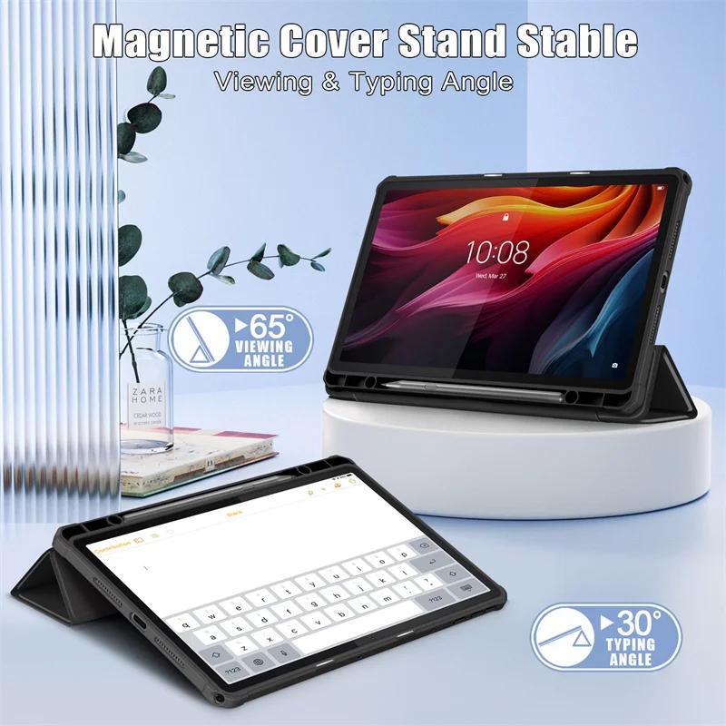 For Lenovo Tab K11 Plus Case with Pen Holder Magnetic Acrylic Hard Back Stand Cover for Lenovo K11 Plus 11.45 Inch Tb352fu Case