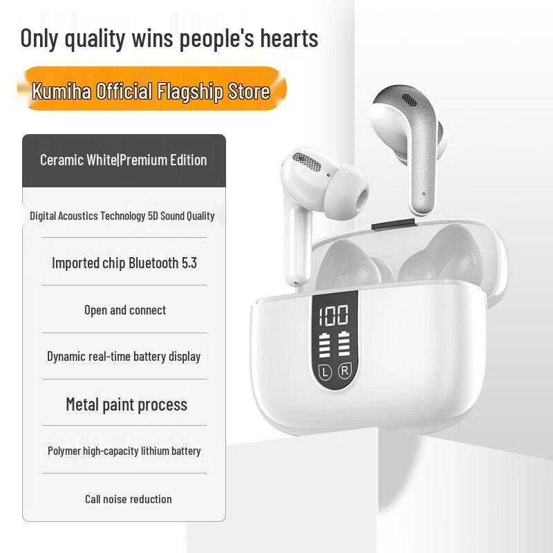 2026 High-Quality Noise-Cancelling Bluetooth Earbuds with Long Battery Life & Display, Compatible with Huawei, Apple, Xiaomi