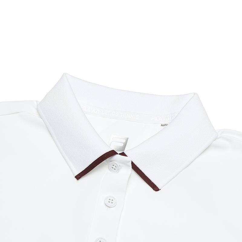 FILA Elegant Short Sleeve Polo Shirt Women tops Bright-White A11W423125FWT