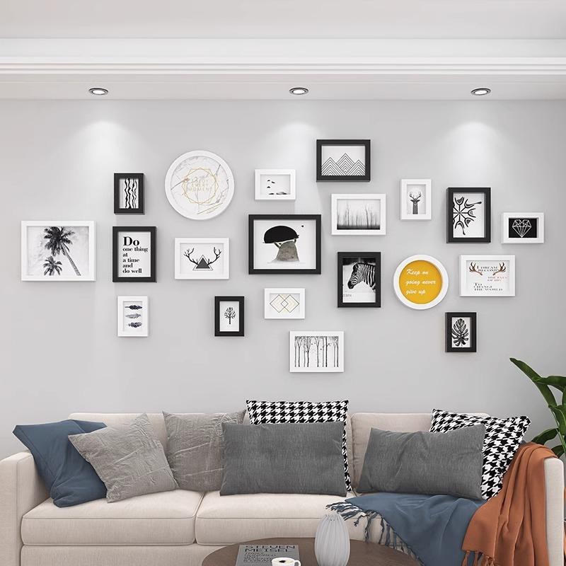 Simple Stylish Photo Wall Landscape Painting Decoration Creative Combination Display Wall Without Punching in The Living Room