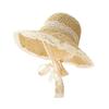 1Pieces Women Lace Visors Hat Wide Large Brim Beach Hats Summer Straw Hat Foldable Sun Hat Fashion Mountaineering Scarf