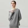 Lekasha Women's Off-Shoulder Cashmere Goat Wool Sweater - Autumn/Winter, 7-Gauge Crochet Knit, Lazy Style Base Layer