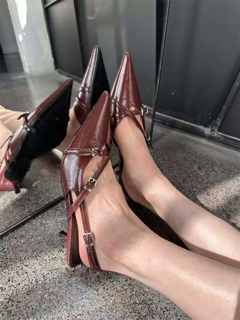 Fashion 2025 New Spring and Summer High-End French Style Beautiful and Non-Tiring Pointed Toe Fashion High-Heeled Sandals for Women