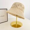 Japanese-style Crochet Straw Hat for Women, Summer Breathable Thin Sun Protection Hat, Versatile for a Natural Look, Makes the Face Appear Smaller,