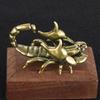 Antiqued Brass Scorpions Miniature Figurine Pen Holder Ornament for Business Gift Giving and Home Office Desktop Decors