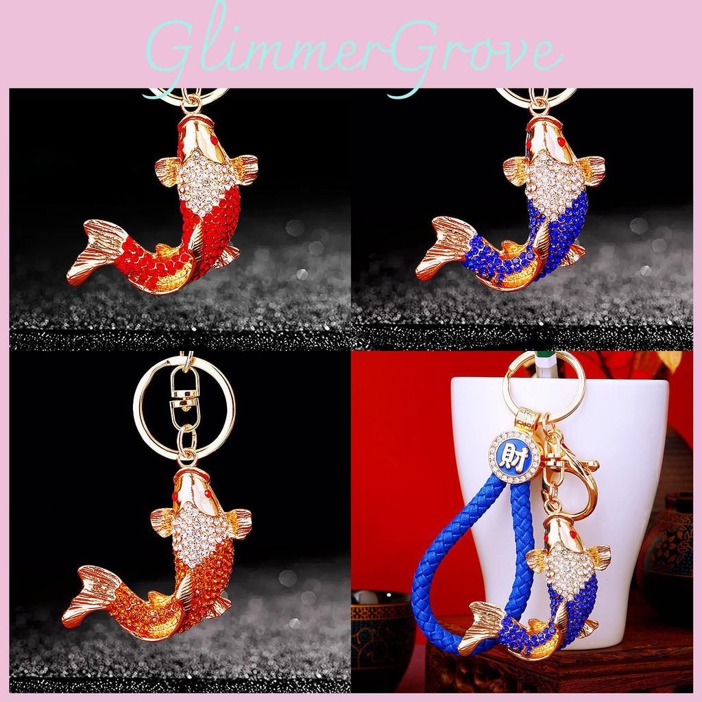 Opulent National Style Fish Keychain Adorned With Brilliant Rhinestones Ideal For Celebratory Gifts