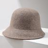 Autumn and Winter Light Board Wool Bucket Hat Women's Outdoor Shopping Warm Versatile Fashion Belt Thin Basin Hat Dome