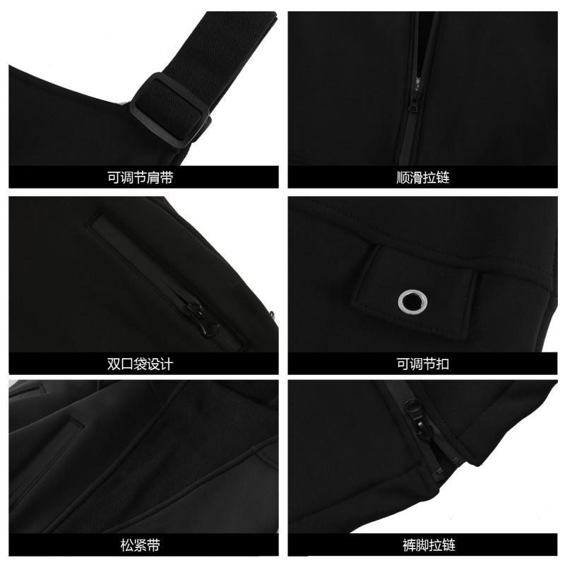 Unisex Snow Ski Pants With Suspender Belt Waterproof Windproof Thermal Cotton Lined Winter Outdoor Sports