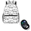 Zaino da Studente Divertente con Stampa Gatto Pigro, Zaino Scolastico, Daypack da Escursionismo Viaggio per Uomini Donne, Borsa per Libri alla Moda, Borse a Spalla