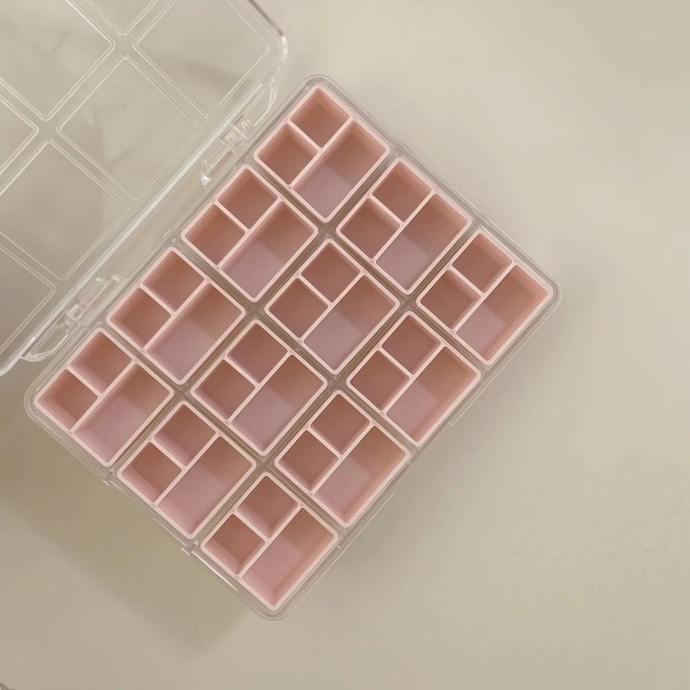Transparent 36 Grids Nail Art Storage Box Candy Colors Plastic Nail Art Decorations Storage Box Compartment Jewelry Storage Box