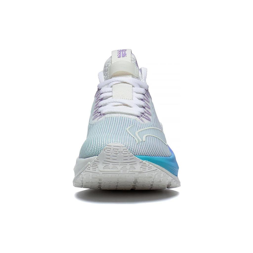 New LiNing Jueying Essential Cushioning Anti Slip And Wear Resistant Low Top Running Shoes Women's White Blue Purple ARRT008-11