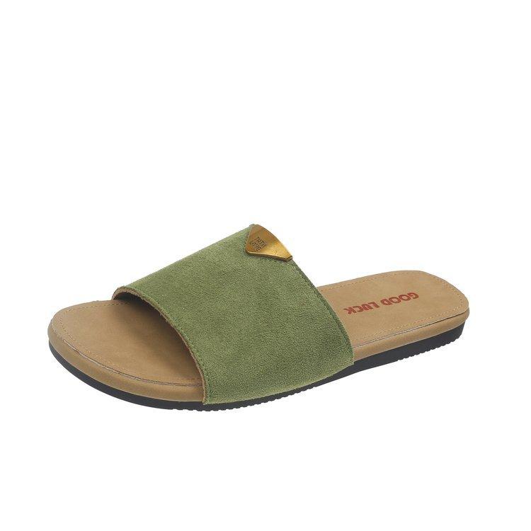 Internet celebrity soft flat-bottomed Boken slippers women's 2025 summer new soft leather women's shoes non-slip versatile casual one-word slippers