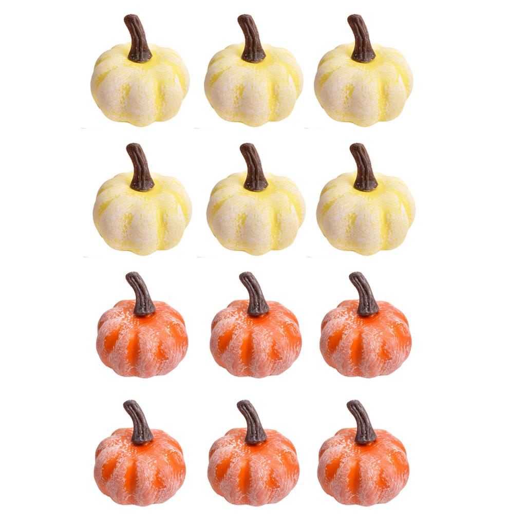 12PCS Artificial Pumpkins Fake Foam Pumpkins Fall Decorations for Autumn Harvest Festival Thanksgivi