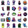 50 Sheets Of Trend Art Laser Surface Pp Sticker Punk Element Decorative Water Cup Skateboard Electricity