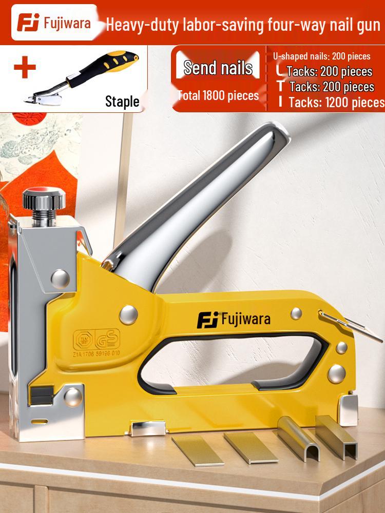 Fujiwara Manual & Pneumatic Nail Gun for Woodworking and Bookbinding