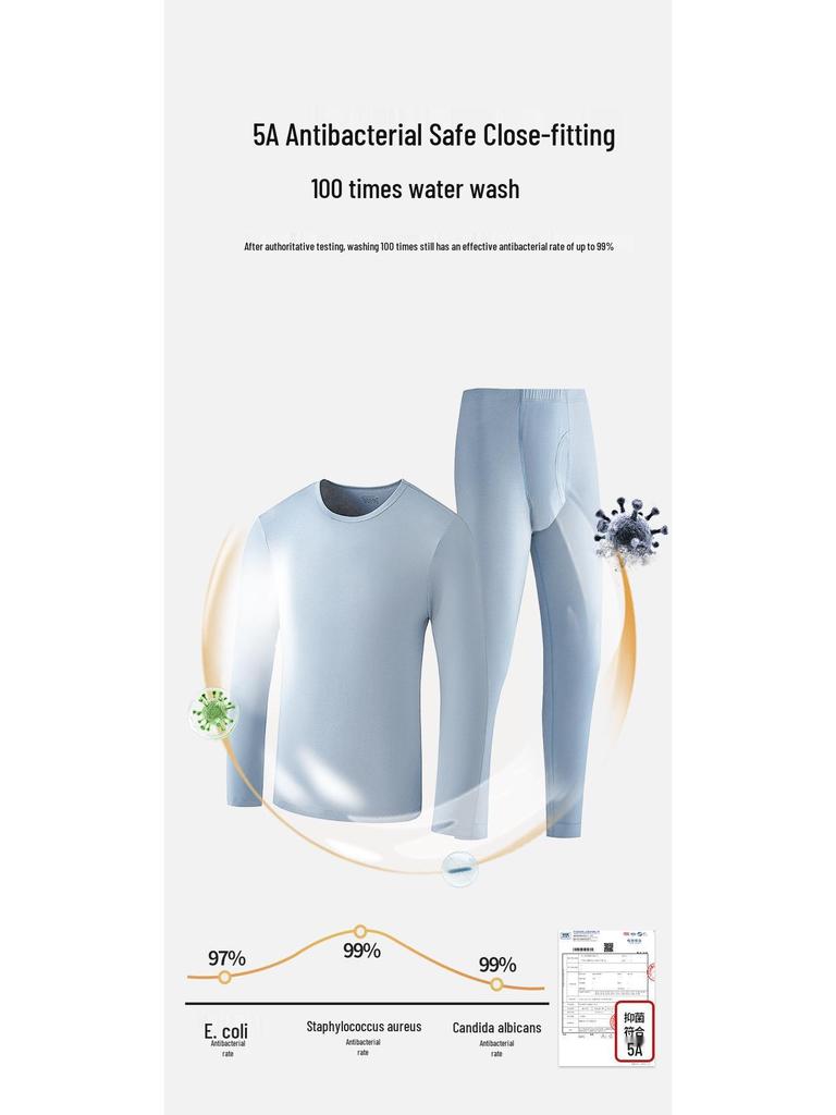 2025 Autumn Winter Cotton-Modal Couple's Warm Underwear Set