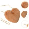 Heart Shape Satchel Artificial Fur Crossbody Bag for Travel Date Party Daily Use