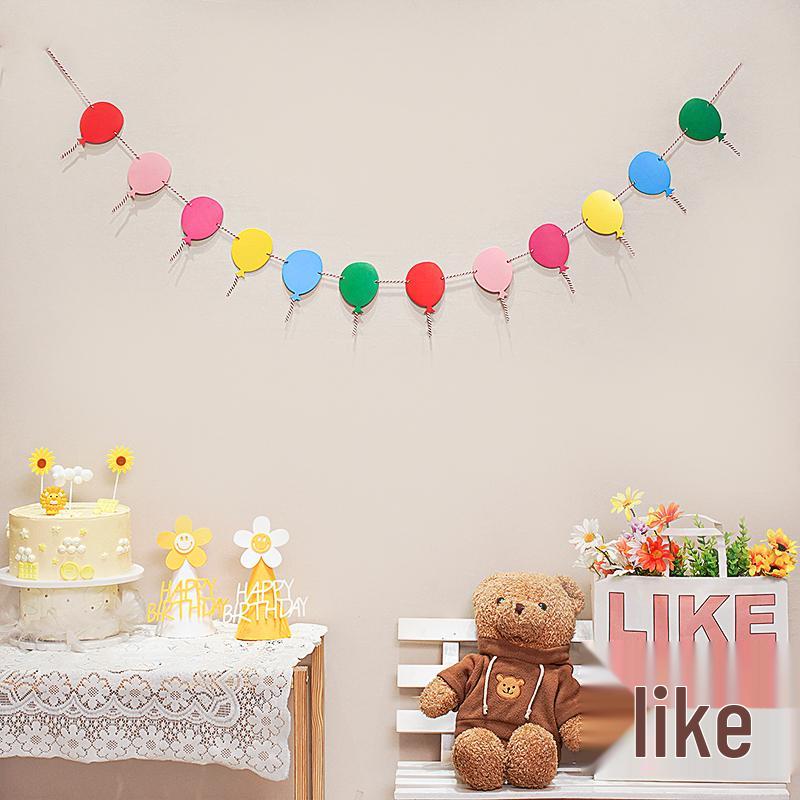 Birthday Pull Flag Banner for Baby Party Decorations - Boy & Girl Pennant