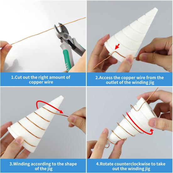Grădinărit Sârmă de cupru Antenă Jig de lungă durată Fibonacci Bobining Jig pentru grădinărit electroponic