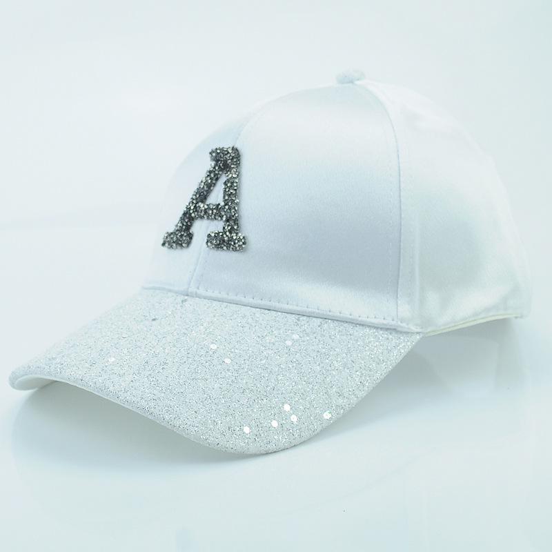 Women's Glitter Rhinestone Baseball Cap with Sun Protection - Trendy Spring/Summer Duckbill Design
