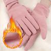 Autumn Winter Thin Korean-Style Tencel De Velvet Touchscreen Gloves Single-Layer Outdoor Cycling Driving Warm Womens Gloves