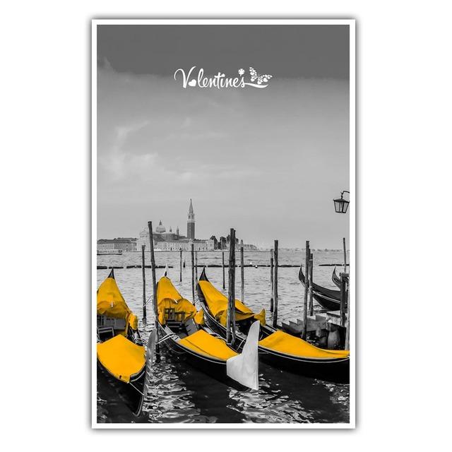 Aesthetic Fashion Port Scenery Canvas Painting Wall Art Lake Boat Poster Office Living Room Corridor Home Decoration Mural No Frame