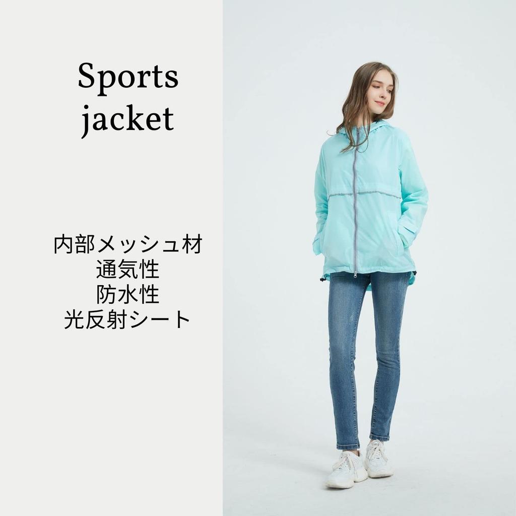 Wind Lightweight Sky XL [MYJAJAYI] Jacket, Jacket, Women's Sportswear, Windproof, Breathable, Waterproof, Raincoat, Spring, Autumn, Blue,