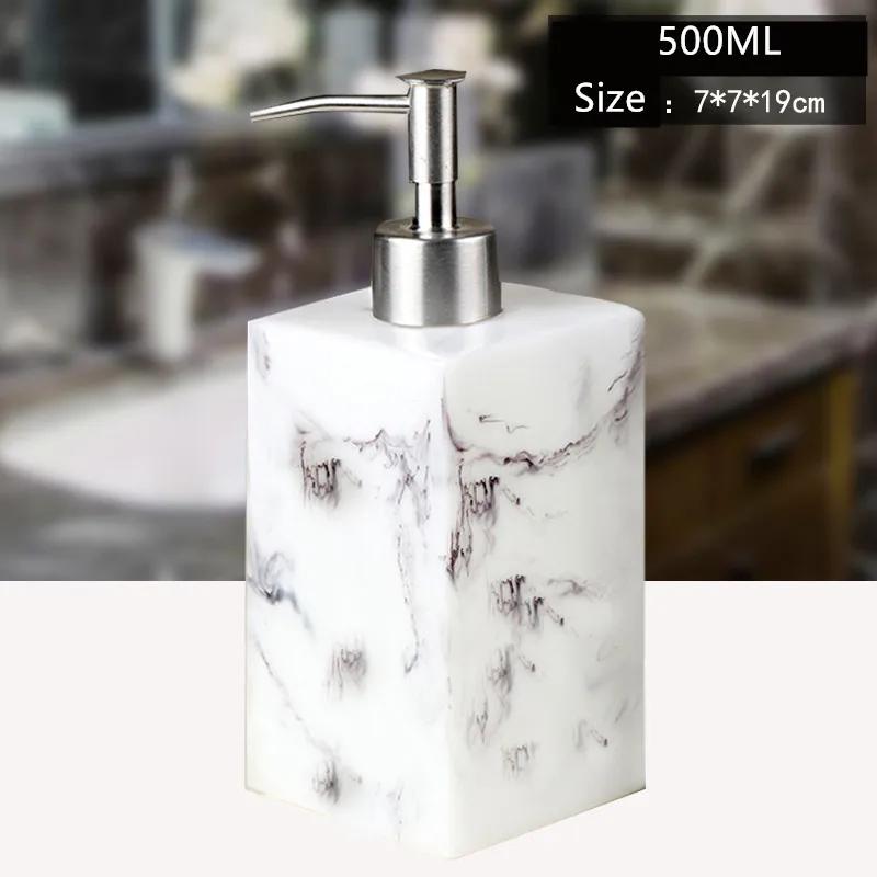 Lotion Fles 500 Ml Hars Zeep Fles Creatieve Hotel Marmer Shampoo Dispenser Pers Handdesinfecterend Fles Zeepdispenser Set