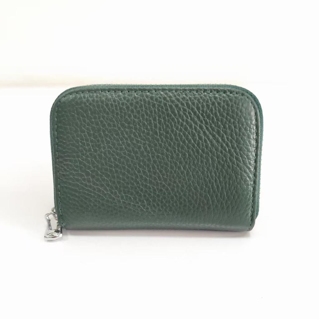 Best-Selling Women's Cowhide Zipper Accordion Card Holder with Multi-Card Slots