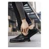 Mens Fashion Versatile Thick Sole Leather Low Top White Casual Board Shoes