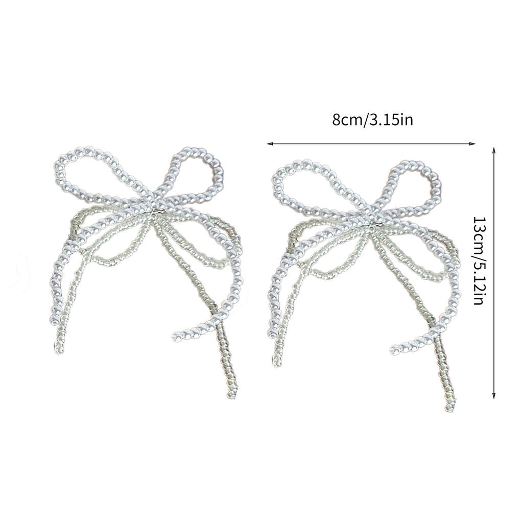 Elegant Pearl Bowknot Shoe Buckle Ornament for Jewelry Making Keychain Earrings Shoe Clip DIYs Crafts Bag Accessories