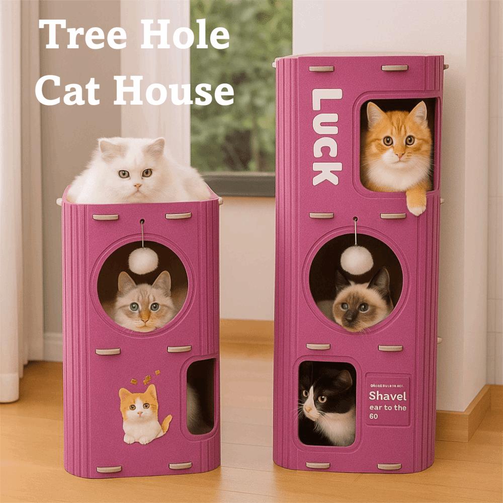 2 Floors/3 Floors Cat Bed Tree Hole Cat Scratching Post Fun Cat Castle House  Four Seasons