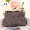 Durable Coin Pouch Vintage Glitter Mini Purse, Portable Kiss Lock Closure Change Compact Holder Pouch, Double-layer Wallet for Cards, Jewelry,