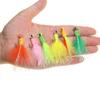 6 STÜCKE 6 Farben Marabou Crappie Jigkopf Haken Eisfischen Panfish Sonnenfisch Forelle Walleye Angelköder Haken