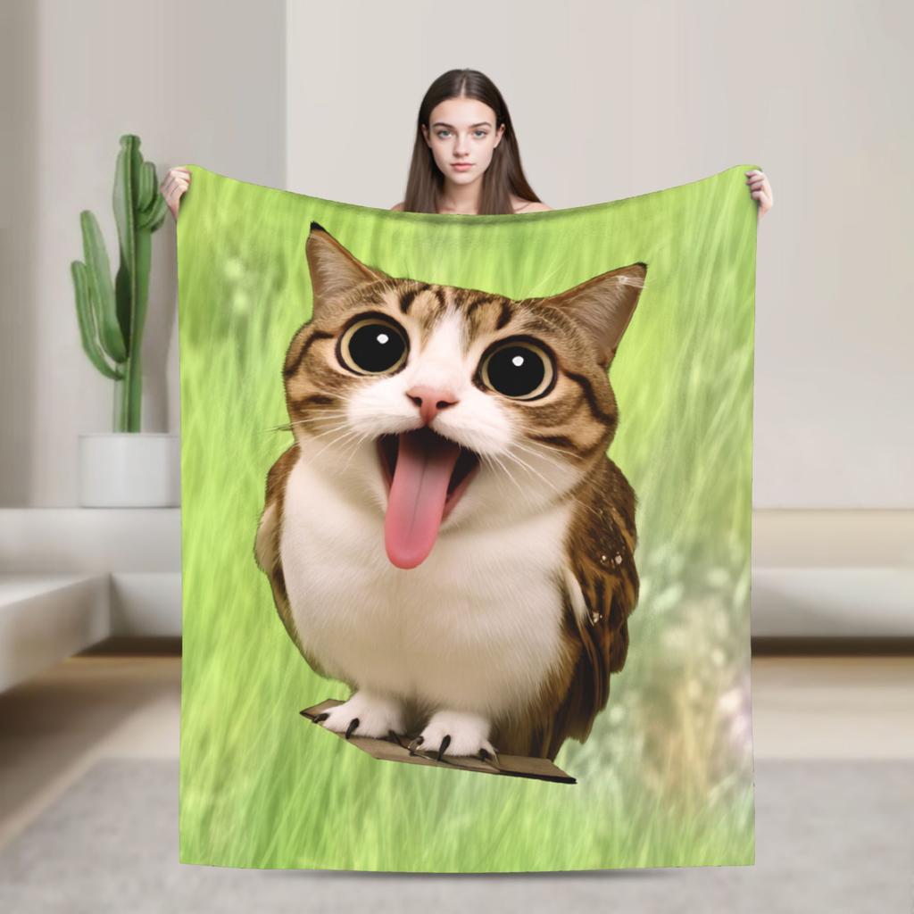 Warm Comfy Blanket Plane Travel Funny Space Planet Kitten Bedding Throws Fashion  Bedspread For Home Decor