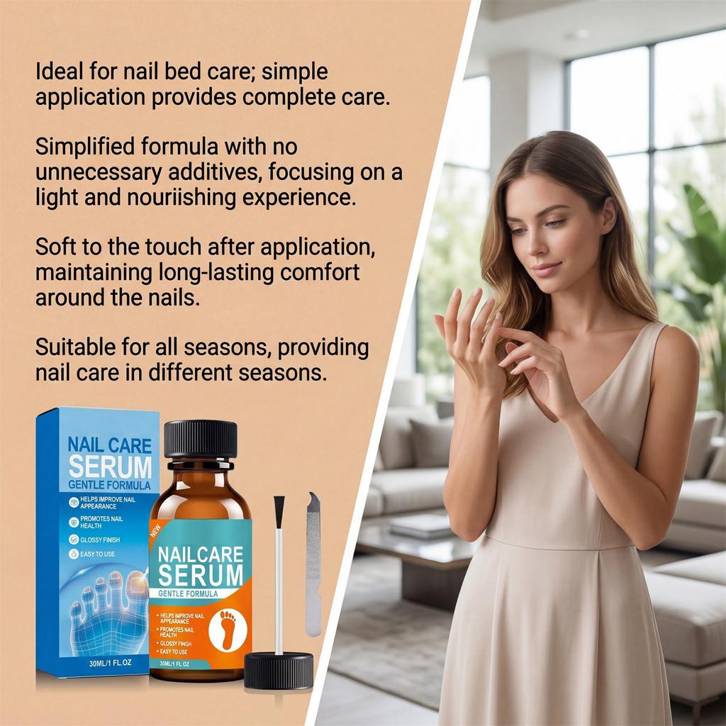 Nail Care Serum Gentle Formula for Nail Health and Appearance Improvement Promotes Strong Nails Glossy Finish Easy to Use 30ml