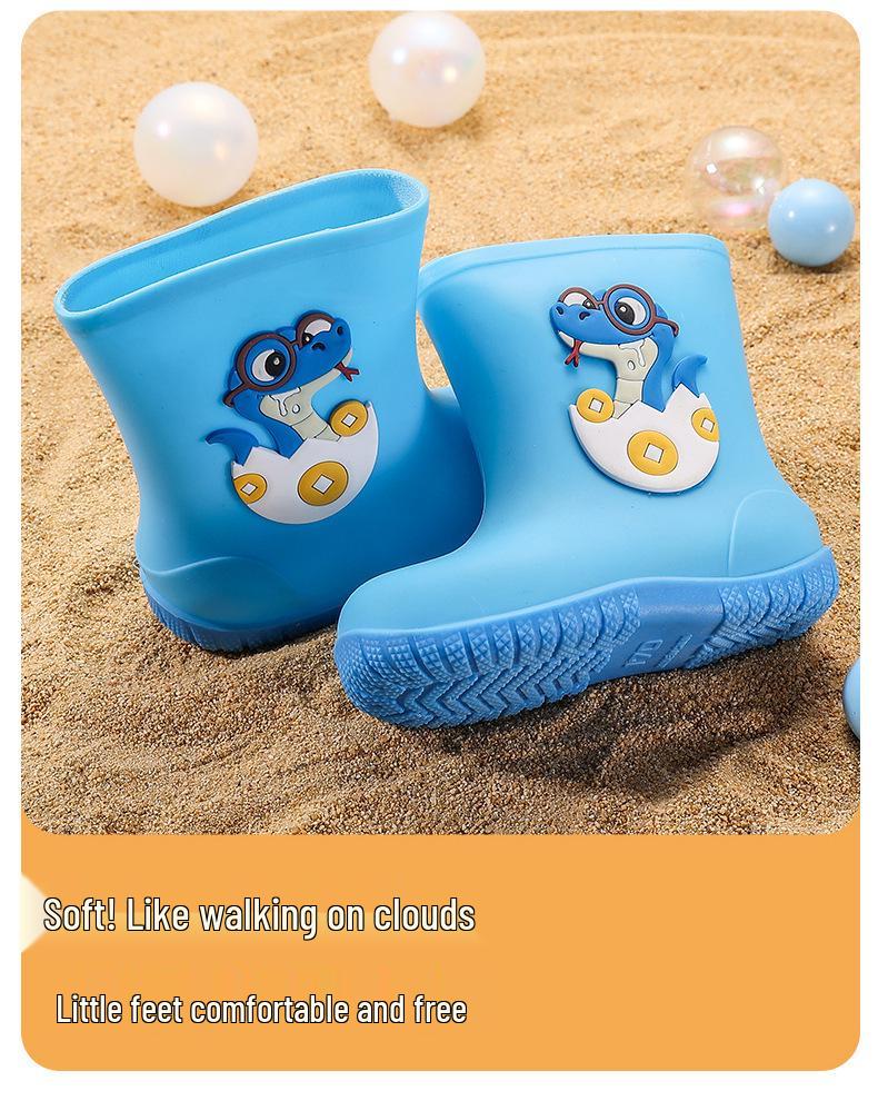 Cartoon Waterproof Unisex Toddler Rain Boots - Short Rubber Boots for Kids