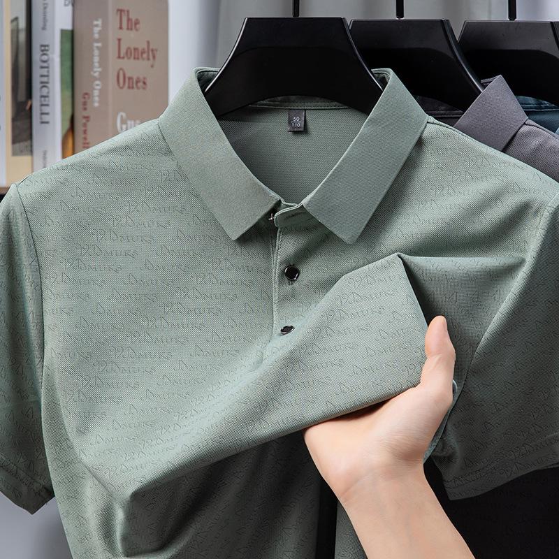 Men's Short Sleevet Summer Ice Lapel Collarpolo Casual Top