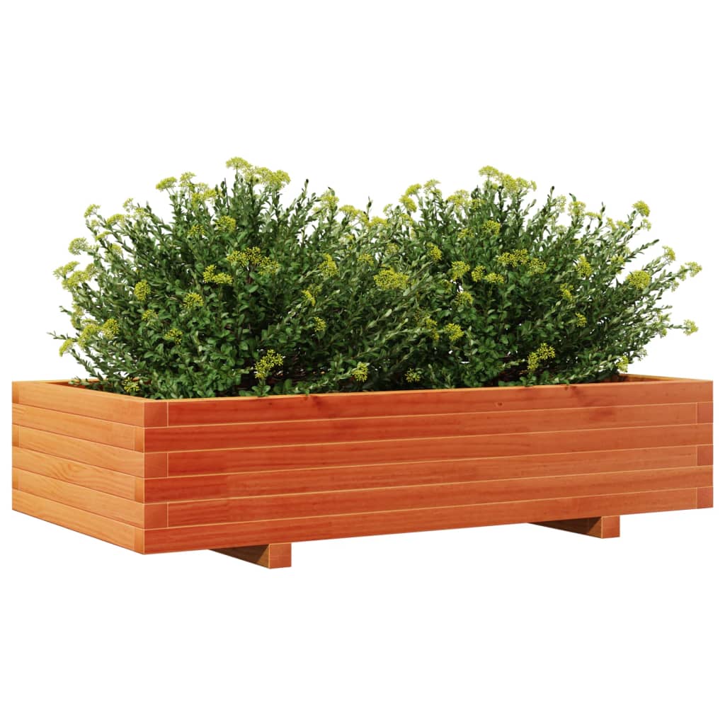 Plant Pot Wax Brown 110 X 60 X 26.5 Cm Solid Pine Wood