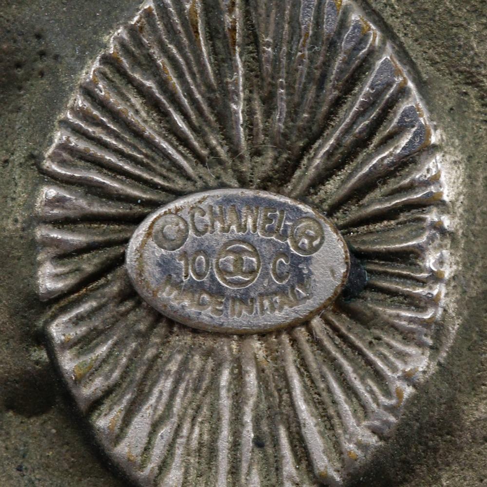 Chanel COCO Mark Earring Silver Metallic 20.3g Women Used