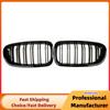 Car Front Kidney Sport Grille For BMW 5 Series F10 F11 F18 520d 530d 540i 2010-2017 1Pair Gloss Black Dual Slats Racing Grill