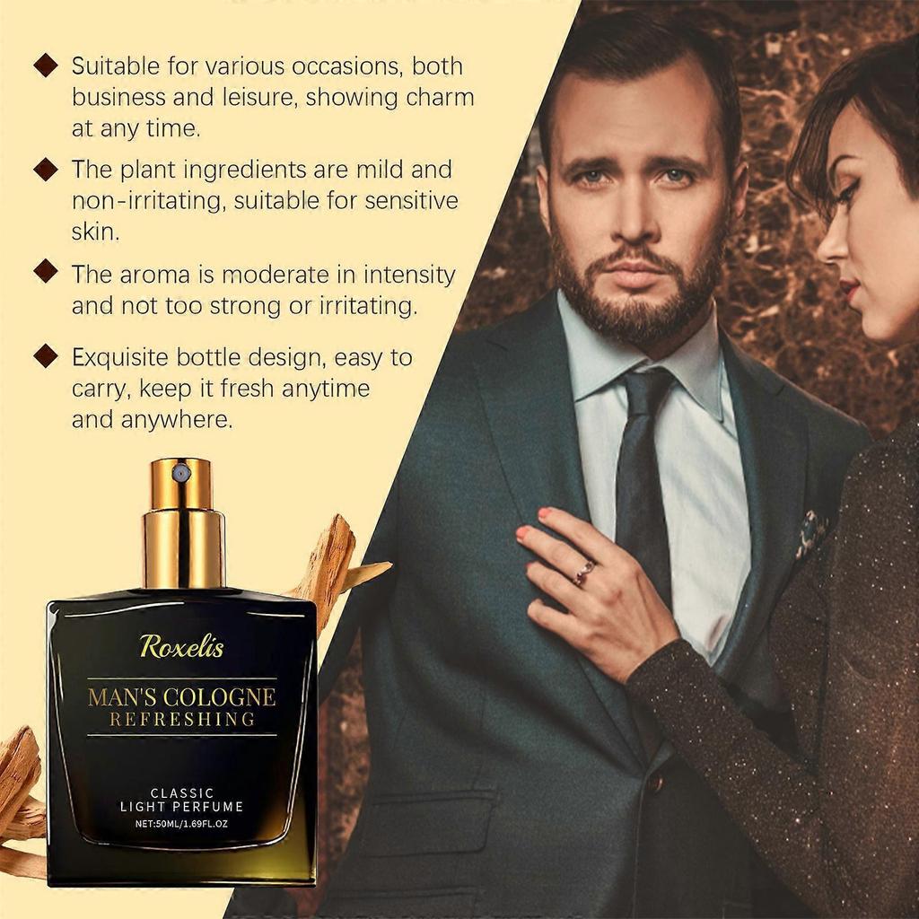 Men's Charm Cologne - Natural Pheromone Fragrance with Sandalwood & Patchouli, 50ml